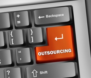 Keyboard Illustration with "Outsourcing" Button